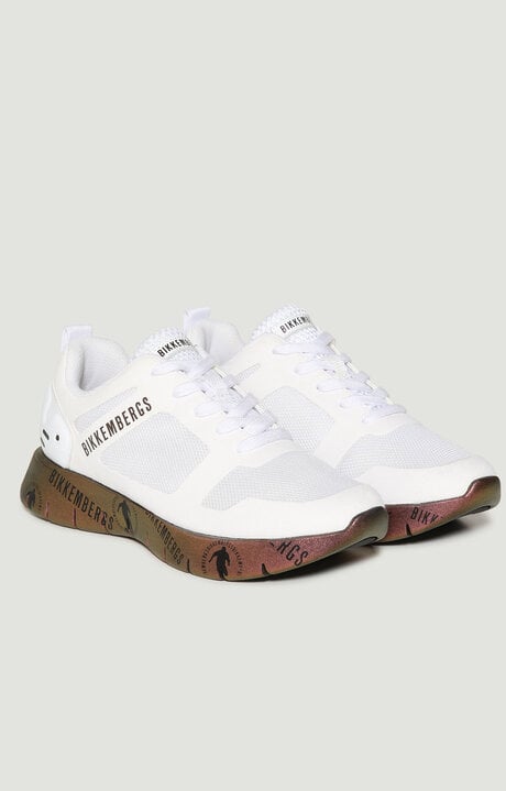 bikkembergs Women's white sneakers Fleurienne with printed soles