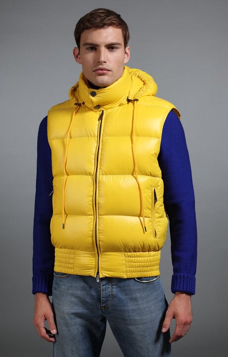Bikkembergs Yellow Men's Sleeveless Yellow Down Jacket
