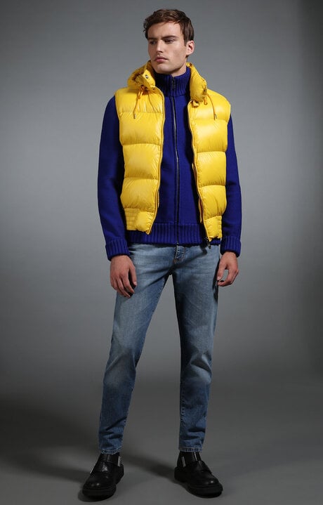 Bikkembergs Yellow Men's Sleeveless Yellow Down Jacket