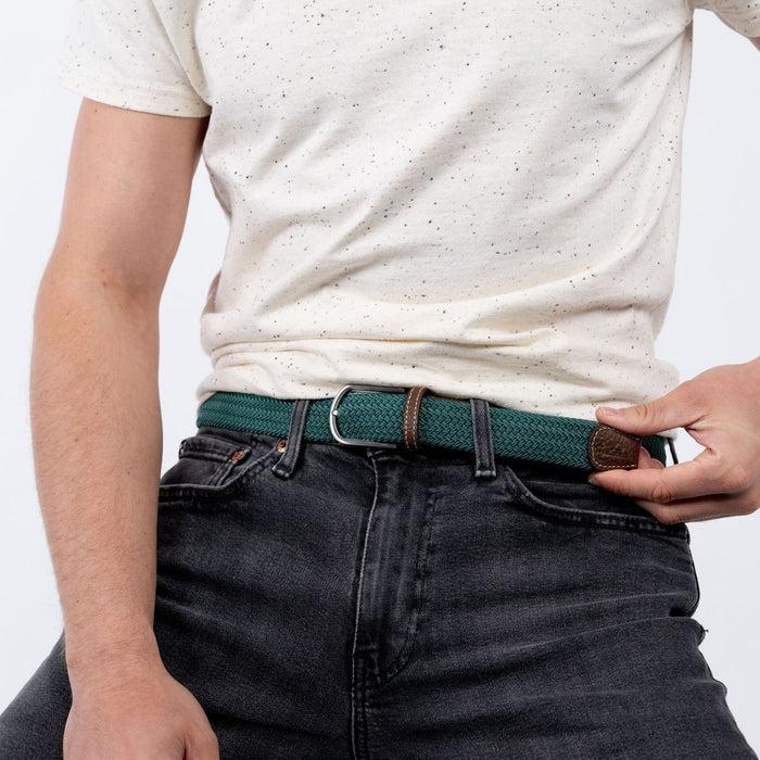 billybelt Ceinture tressée élastique Pin vert