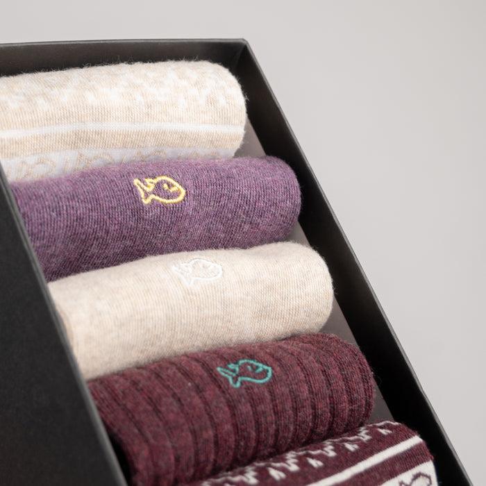 Billybelt Coffret 5 Chaussettes Bordeaux-beige