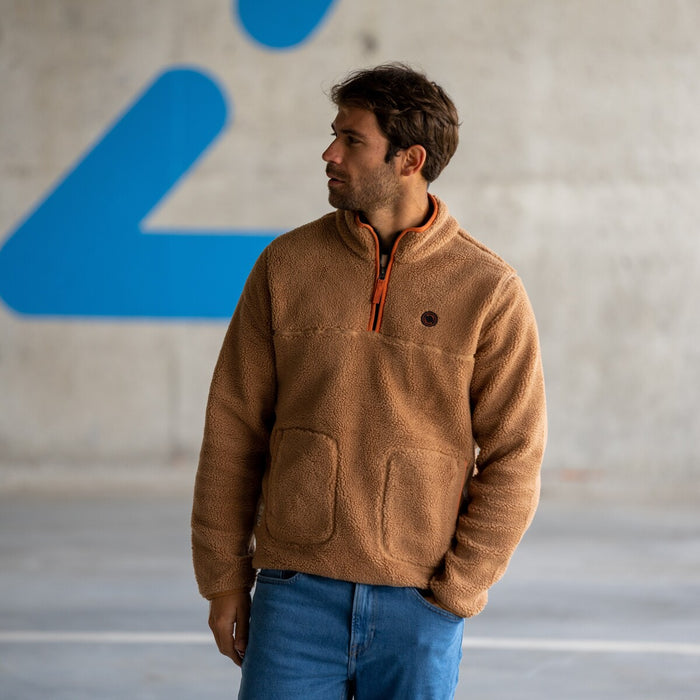 Billybelt Pull Sherpa Col Zippé Dune - BILLYBELT