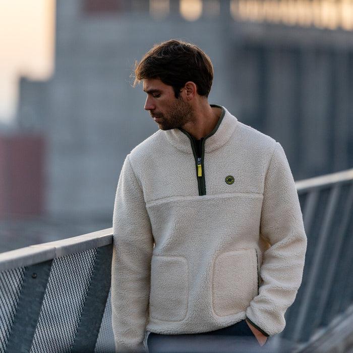 Billybelt Pull Sherpa Col Zippé Ivoire - BILLYBELT