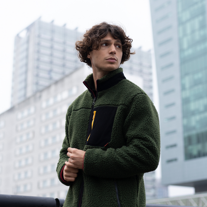 billybelt Veste sherpa mixte zippée kaki - BILLYBELT