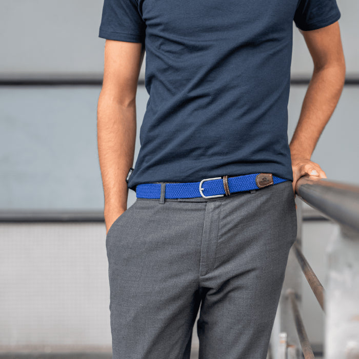 Billybelt Ceinture Bleu Roi Tressee Elastique - BILLYBELT