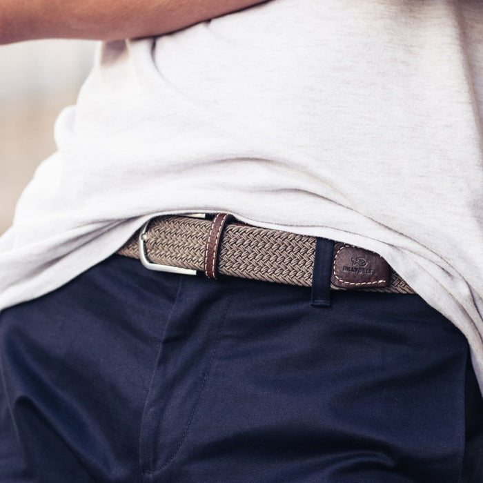 Billybelt Ceinture Tressee Elastique Beige Taupe - BILLYBELT
