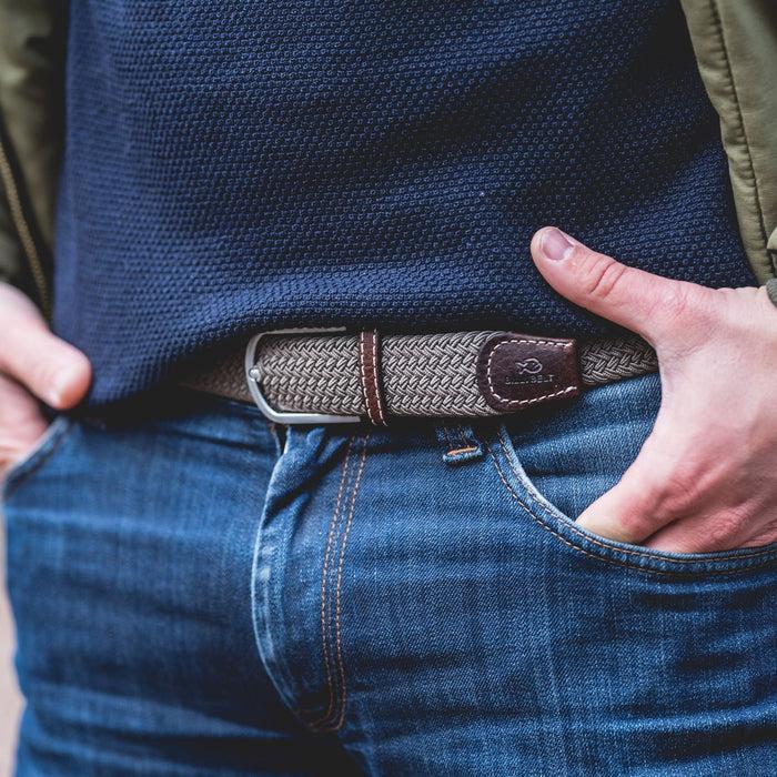 Billybelt Ceinture Tressee Elastique Beige Taupe - BILLYBELT