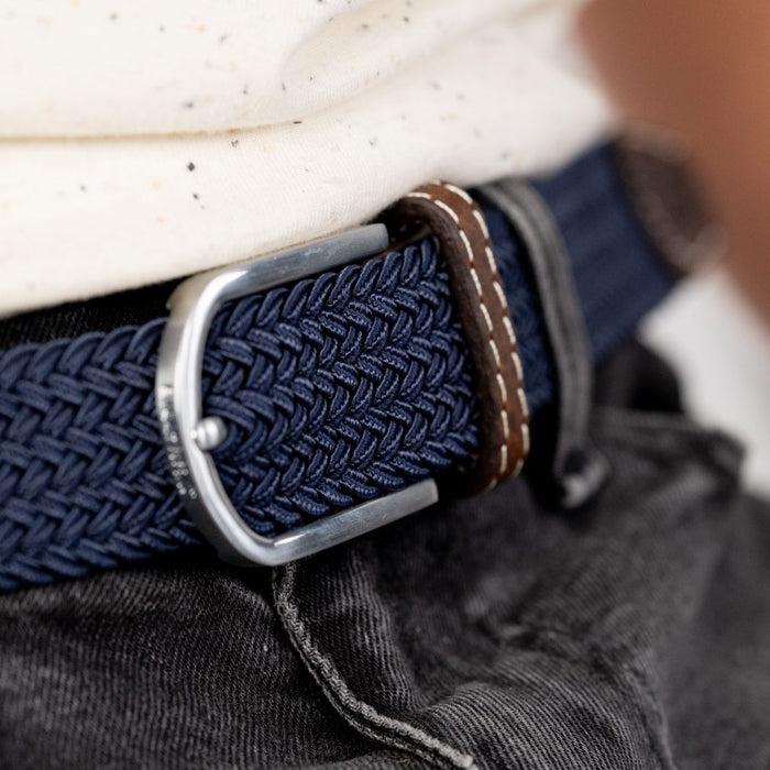Billybelt Ceinture Tressee Elastique Bleu Ardoise - BILLYBELT