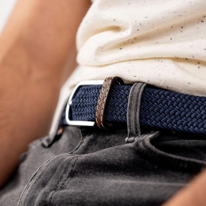 Billybelt Ceinture Tressee Elastique Bleu Ardoise - BILLYBELT