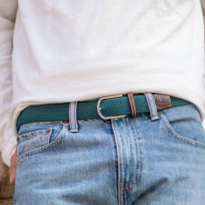 Billybelt Ceinture Tressee Elastique Bleu Caraibes - BILLYBELT