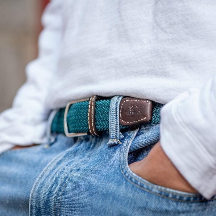 Billybelt Ceinture Tressee Elastique Bleu Caraibes - BILLYBELT