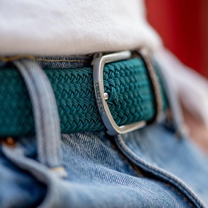 Billybelt Ceinture Tressee Elastique Bleu Caraibes - BILLYBELT
