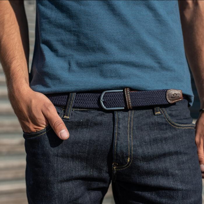 Billybelt Ceinture Tressee Elastique Bleu Marine - BILLYBELT