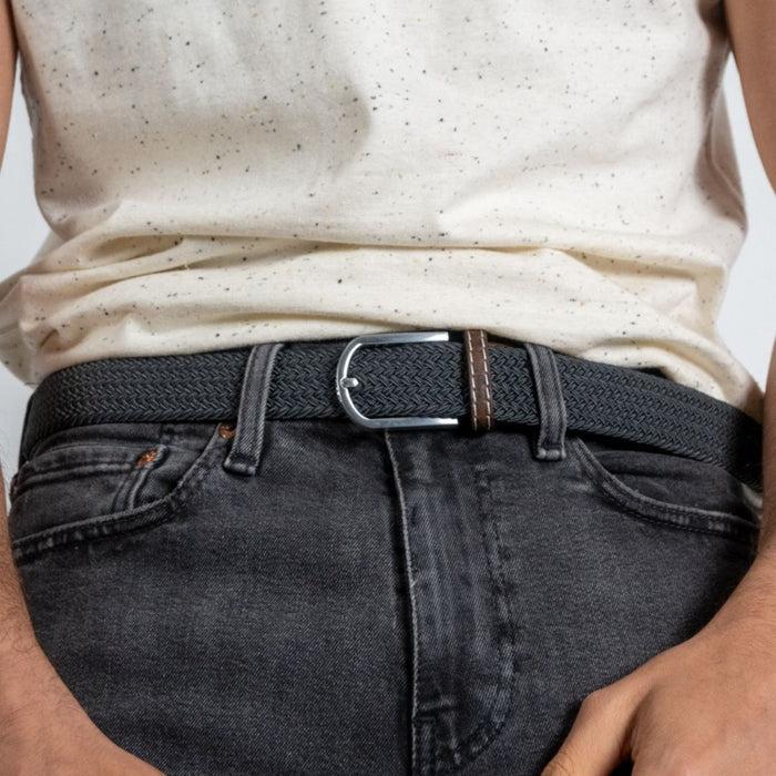 Billybelt Ceinture Tressee Elastique Gris Flanelle - BILLYBELT