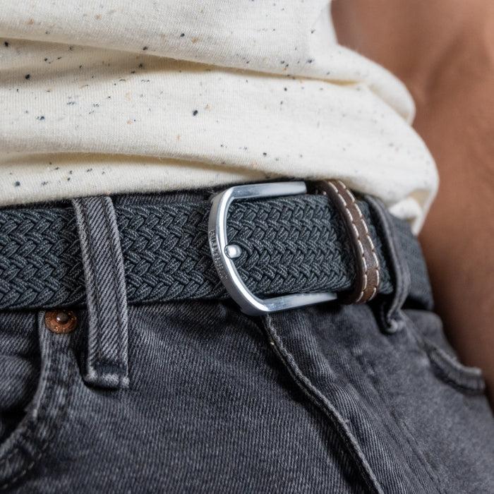 Billybelt Ceinture Tressee Elastique Gris Flanelle - BILLYBELT