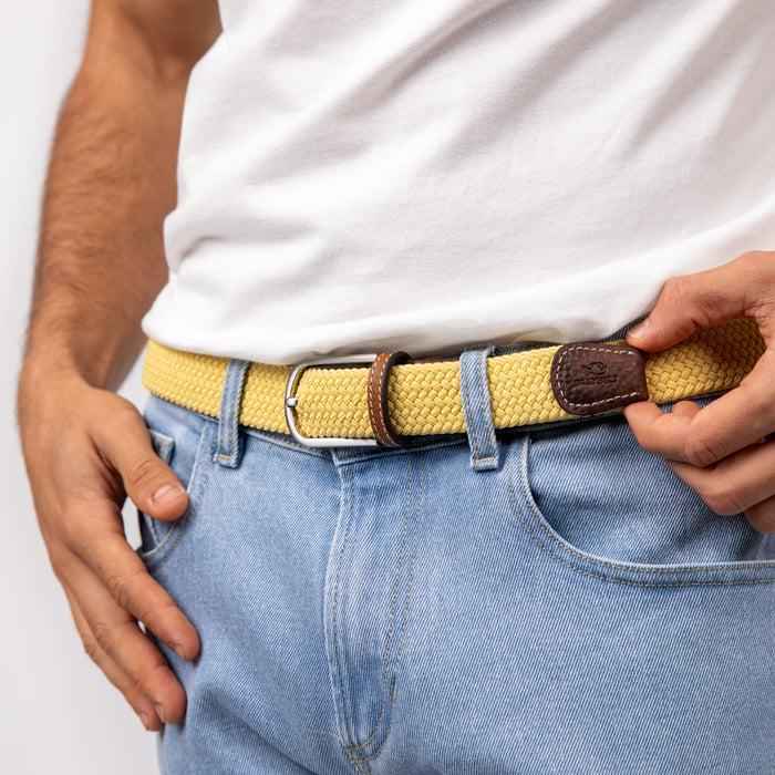 billybelt Ceinture tressée élastique Jaune topaze - BILLYBELT