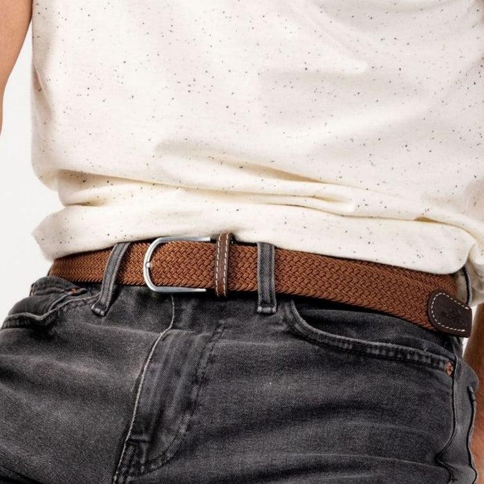 Billybelt Ceinture Tressee Elastique Marron Camel - BILLYBELT