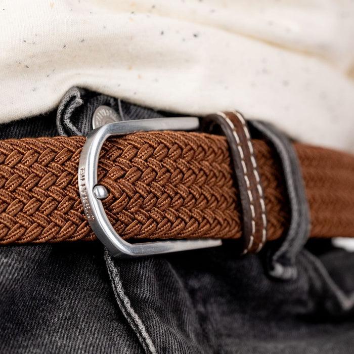 Billybelt Ceinture Tressee Elastique Marron Camel - BILLYBELT