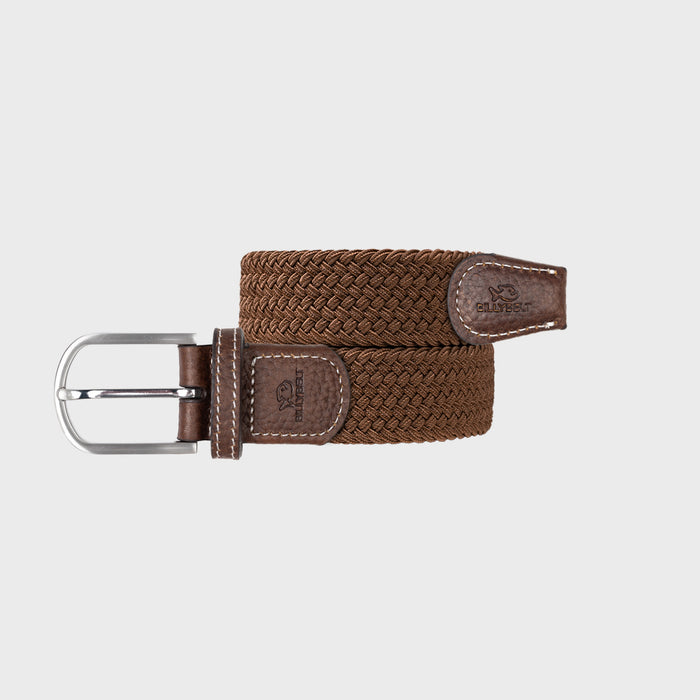 billybelt Ceinture tressee elastique marron camel - BILLYBELT