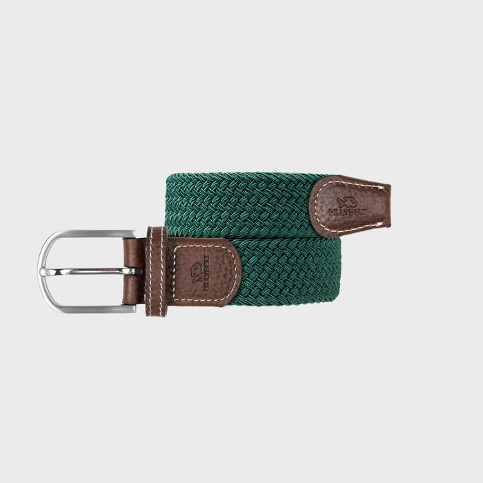 billybelt Ceinture tressee elastique vert imperial - BILLYBELT