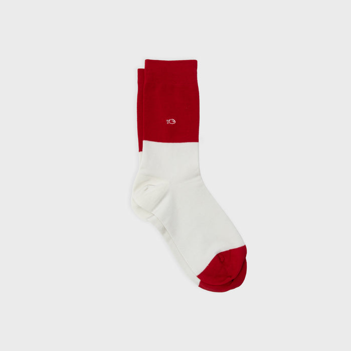 billybelt Chaussettes Bi-colors Rouge / Beige en coton peigné