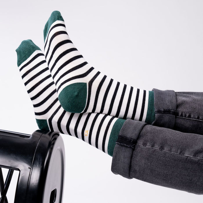 Billybelt Chaussettes En Coton Peigne A Rayures Larges Blanc Et Noir - BILLYBELT