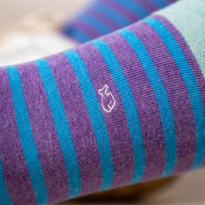 Billybelt Chaussettes En Coton Peigne A Rayures Larges Violet - BILLYBELT