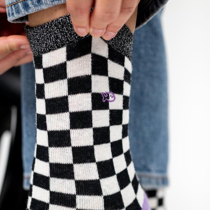 Billybelt Chaussettes En Coton Peigné Carreaux - Blanc Et Noir - BILLYBELT