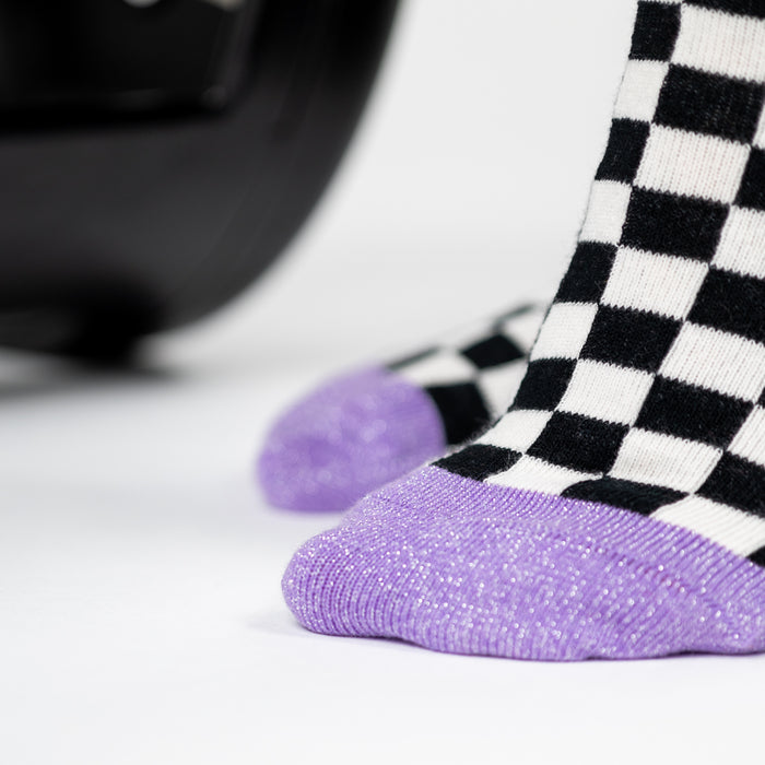 Billybelt Chaussettes En Coton Peigné Carreaux - Blanc Et Noir - BILLYBELT