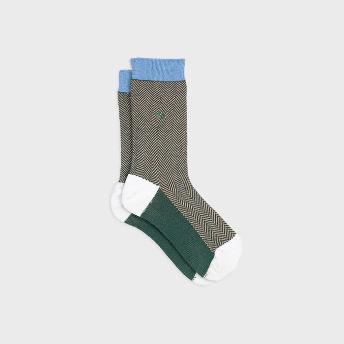 billybelt Chaussettes en coton peigne chevrons broceliande - BILLYBELT