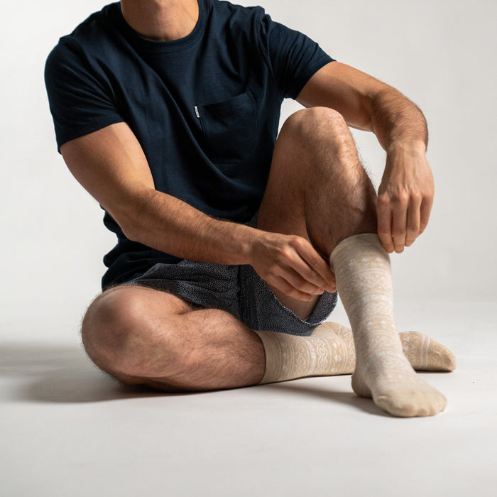 Billybelt Chaussettes En Coton Peigne Jacquard Beige - BILLYBELT