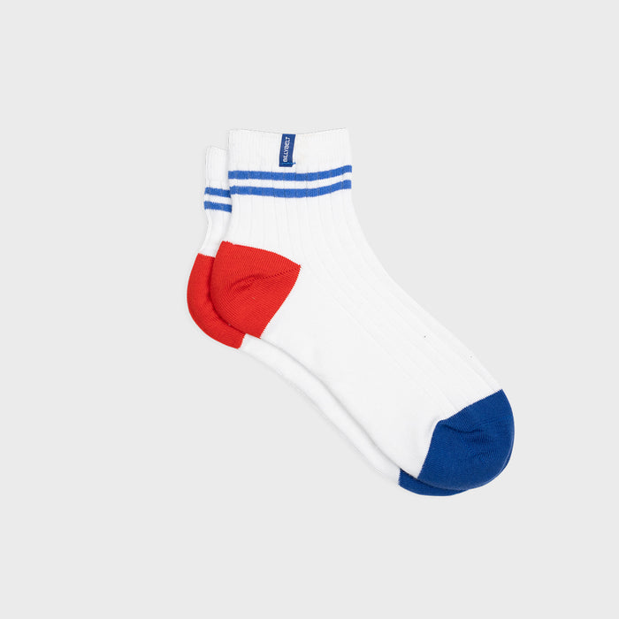 Billybelt Chaussettes En Coton Peigné Mi-hautes - Blanc Rayé Bleu - BILLYBELT