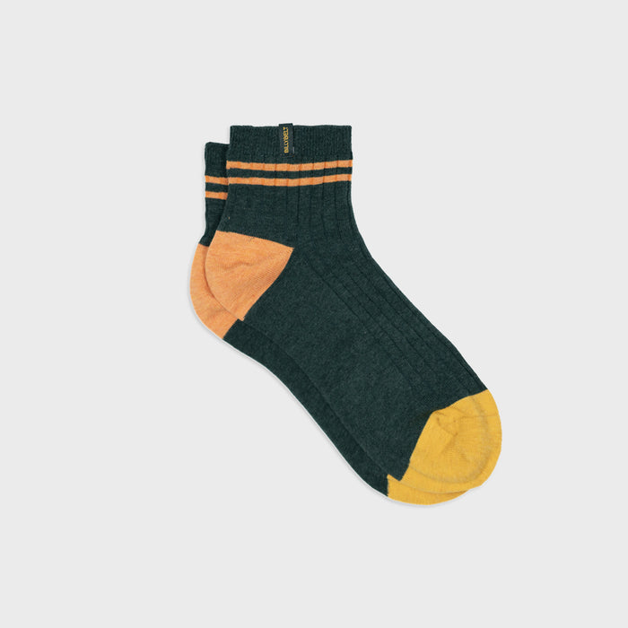 billybelt Chaussettes en coton peigné Mi-hautes - Vert rayé orange