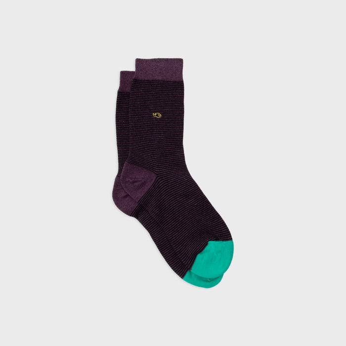 billybelt Chaussettes en coton peigne rayees amethyste - BILLYBELT billybelt Chaussettes en coton peigne rayees amethyste - BILLYBELT