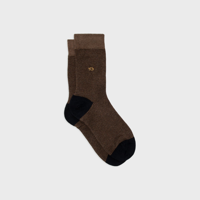 Billybelt Chaussettes En Coton Peigne Rayees Hazelnut - BILLYBELT