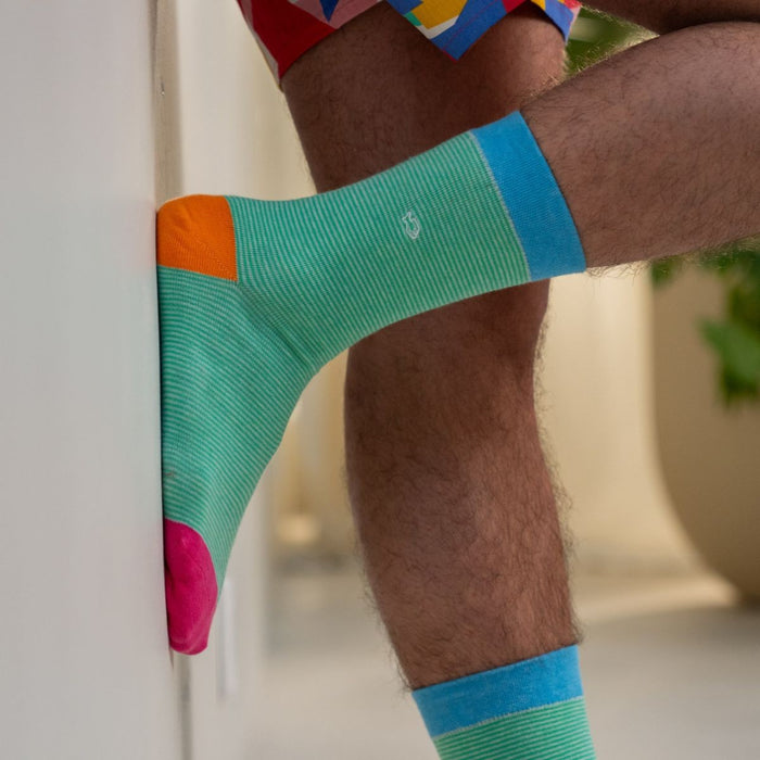 Billybelt Chaussettes En Coton Peigne Rayees Tutti Frutti - BILLYBELT