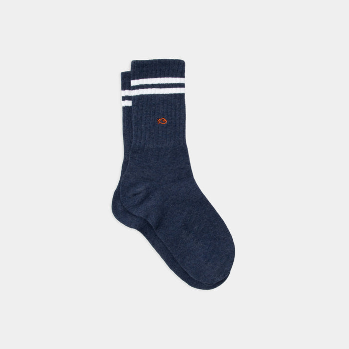 billybelt Chaussettes en coton peigné Retro - Bleu rayé blanc