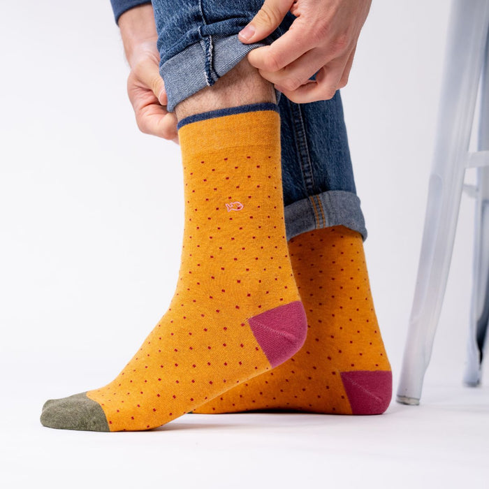 Billybelt Chaussettes En Coton Peigne Square Safran - BILLYBELT