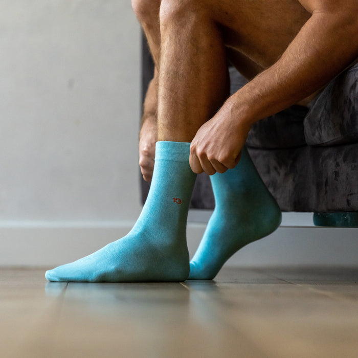 Billybelt Chaussettes En Coton Peigne Unies Azurin - BILLYBELT