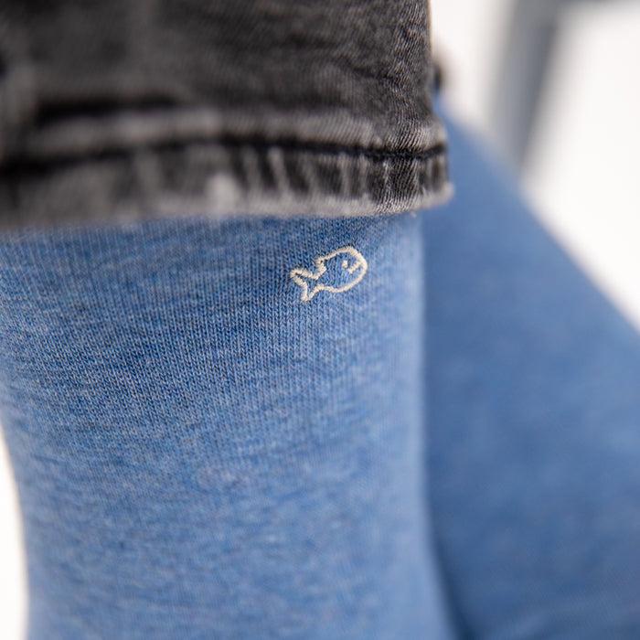 Billybelt Chaussettes En Coton Peigné Unies - Bleu Chiné