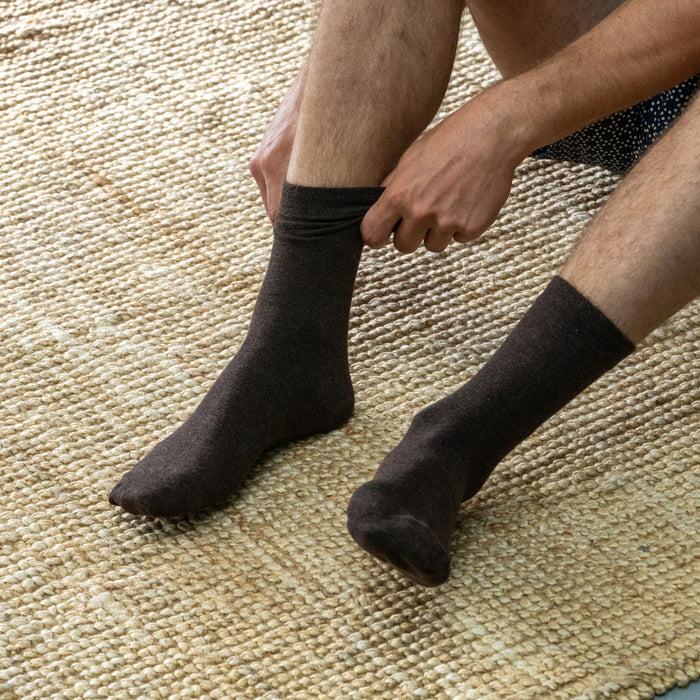 Billybelt Chaussettes En Coton Peigne Unies Chataigne - BILLYBELT