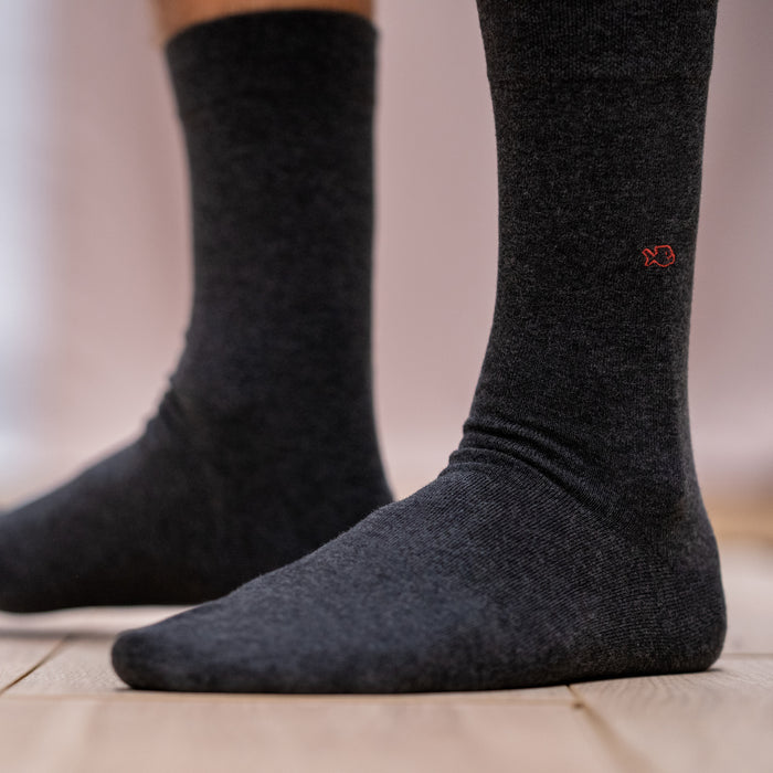 Billybelt Chaussettes En Coton Peigne Unies Gris Souris - BILLYBELT