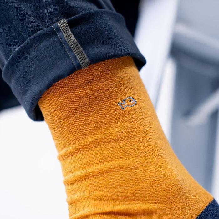Billybelt Chaussettes En Coton Peigne Unies Jaune Chiné - BILLYBELT
