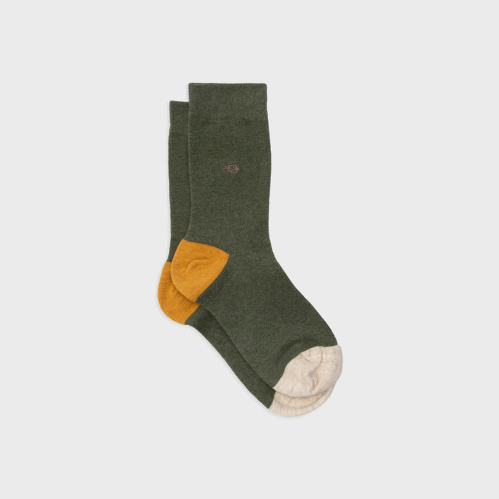 Billybelt Chaussettes En Coton Peigne Unies Kaki Chiné - BILLYBELT