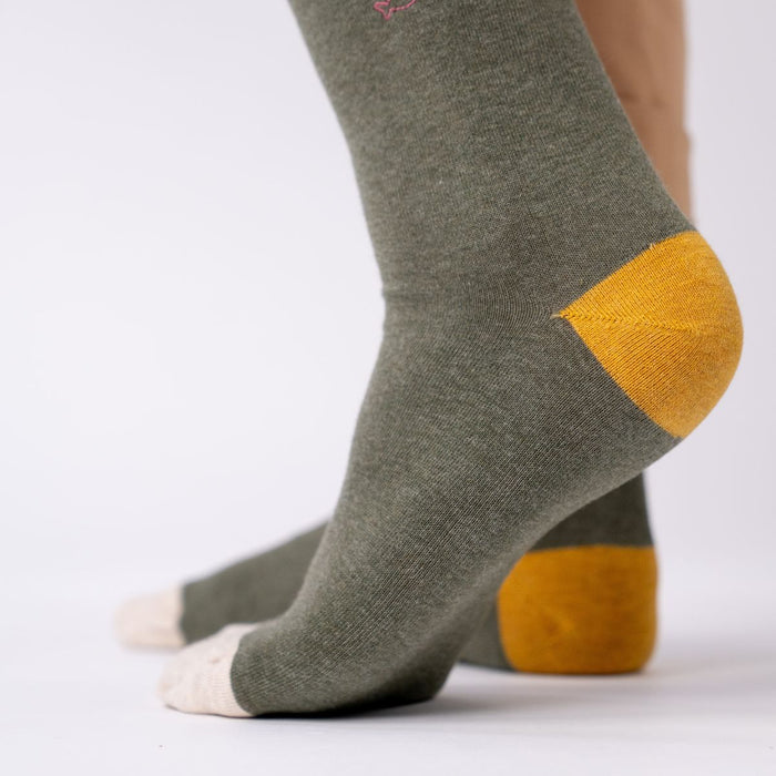 Billybelt Chaussettes En Coton Peigne Unies Kaki Chiné - BILLYBELT