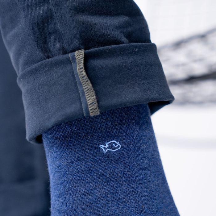 Billybelt Chaussettes En Coton Peigne Unies Marine Chiné - BILLYBELT