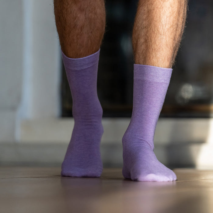 Billybelt Chaussettes En Coton Peigne Unies Mauve - BILLYBELT