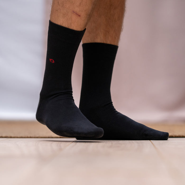 Billybelt Chaussettes En Coton Peigne Unies Noir Reglisse - BILLYBELT