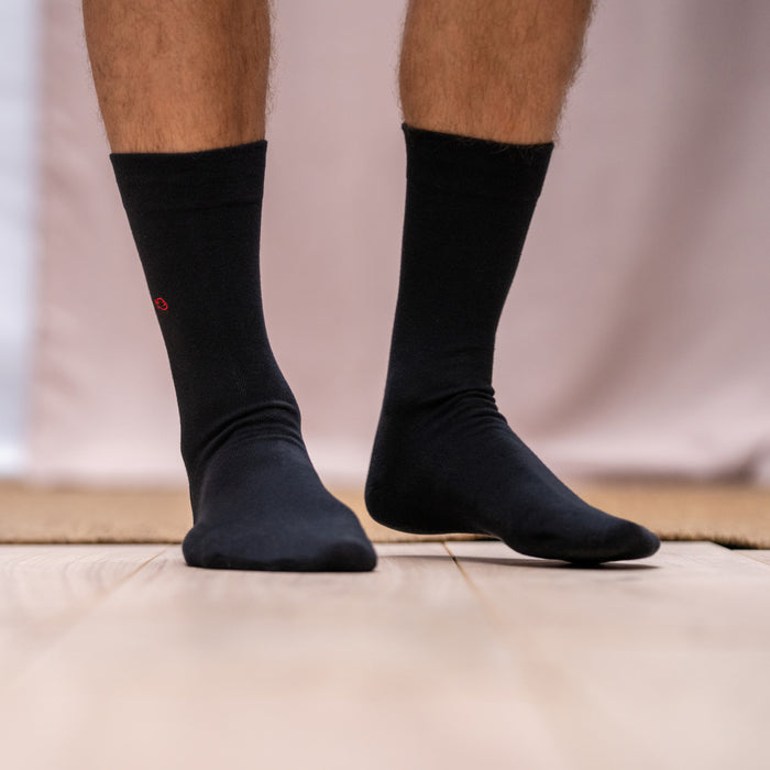 Billybelt Chaussettes En Coton Peigne Unies Noir Reglisse - BILLYBELT