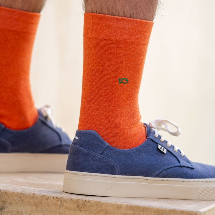 Billybelt Chaussettes En Coton Peigne Unies Orange - BILLYBELT